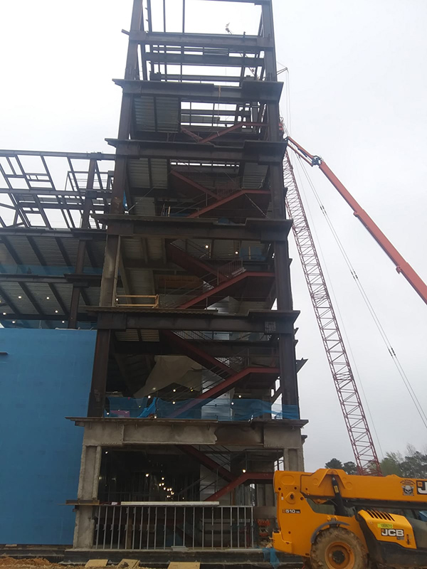 structural steel stair installation