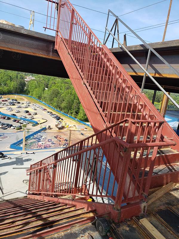 structural steel stair installation