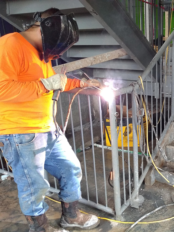 structural steel stair installation