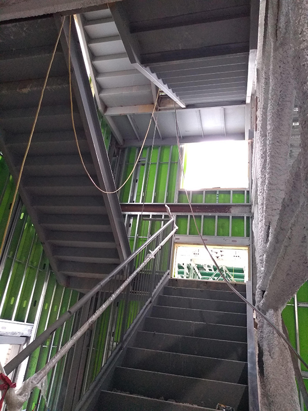 structural steel stair installation